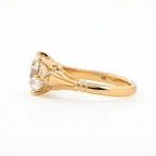 14K 18K Yellow Gold 3 Carat Old Mine Cut Lab Diamond 8 Prong Crown Basket Solitaire Ring