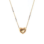 14K Yellow Gold Necklace with 2.5ct Heart Shaped Lab Diamond Pendant in Bezel Setting and Round Cross Chain
