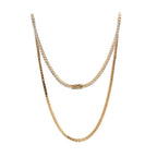 14K Yellow Gold 2.6mm Round Brilliant Cut Lab Diamond Millegrain Bezel Tennis Chain Necklace