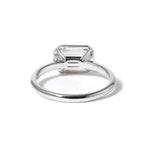 14K White Gold 2ct Emerald Cut Lab Diamond Bezel Solitaire Ring