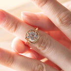 Antique Old Mine-Cut Diamond Vintage Solitaire Ring with Illusion Basket Setting