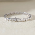 14k 18K White Gold Heart Shape Lab Diamond Bezel Tennis Bracelet