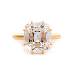 Antique diamond ring cut from old mines, 14k white gold, vintage cushion-cut diamond engagement ring, IGI certified vintage solitaire ring.
