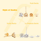 14K White Gold Stud Earrings with 2 ct tw Heart Shaped Lab Diamond and Basket Setting