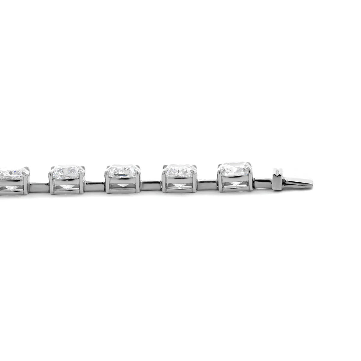 14k 24 ct tw Cushion Lab Diamond 4 Claw Prong Bakset Station Bracelet