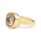 Antique Old Mine-Cut Diamond Vintage Solitaire Ring with Illusion Basket Setting