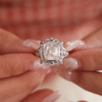 Timeless Antique Style Elongated Old Mine Cut Lab-Grown Diamond Openwork Ring