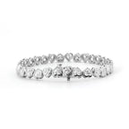 14k 18K White Gold Heart Shape Lab Diamond Bezel Tennis Bracelet