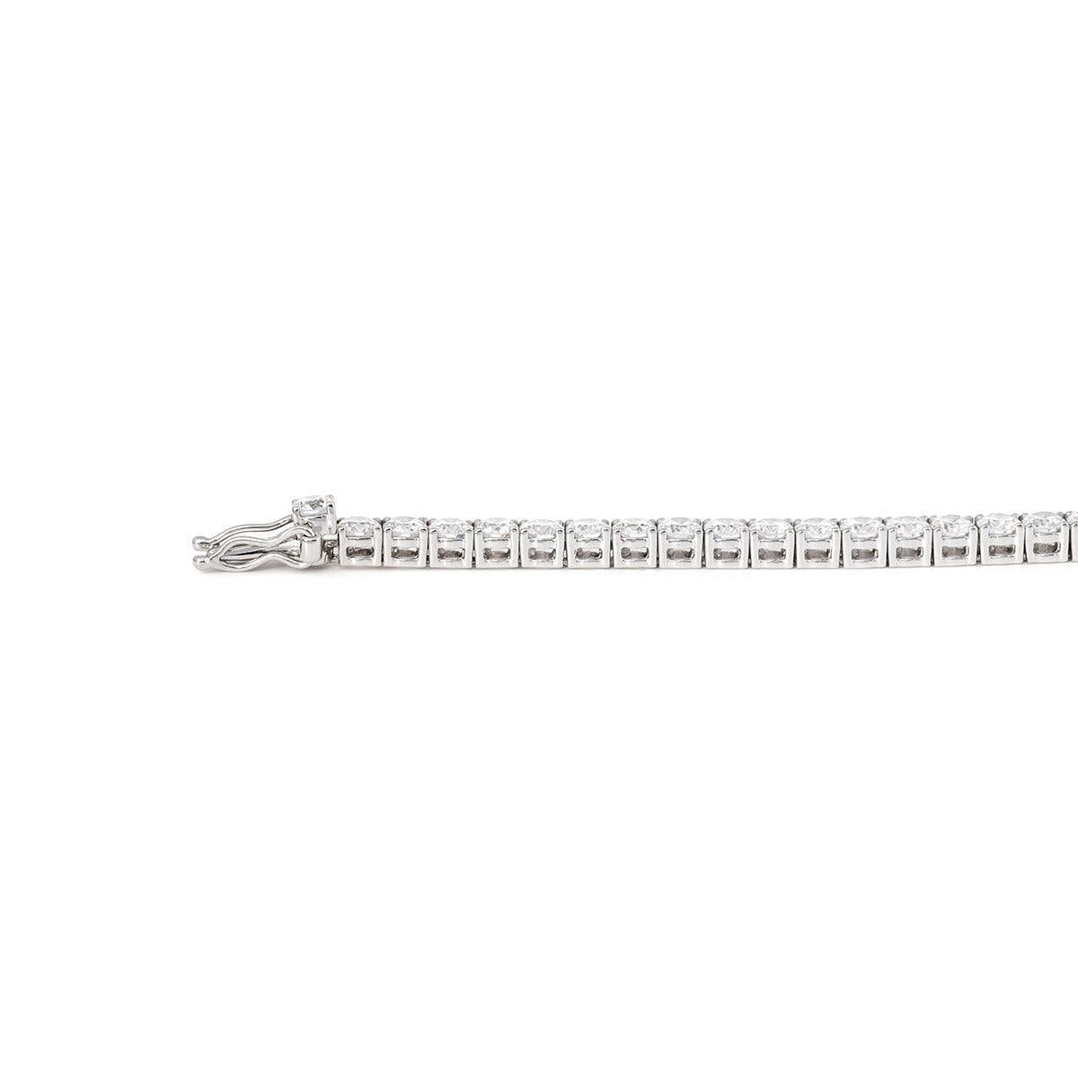 Bestselling 2.5mm lab-grown diamond round-cut tennis bracelet with four-prong setting, perfect for everyday casual wear.
