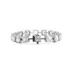 14k 24 ct tw Cushion Lab Diamond 4 Claw Prong Bakset Station Bracelet