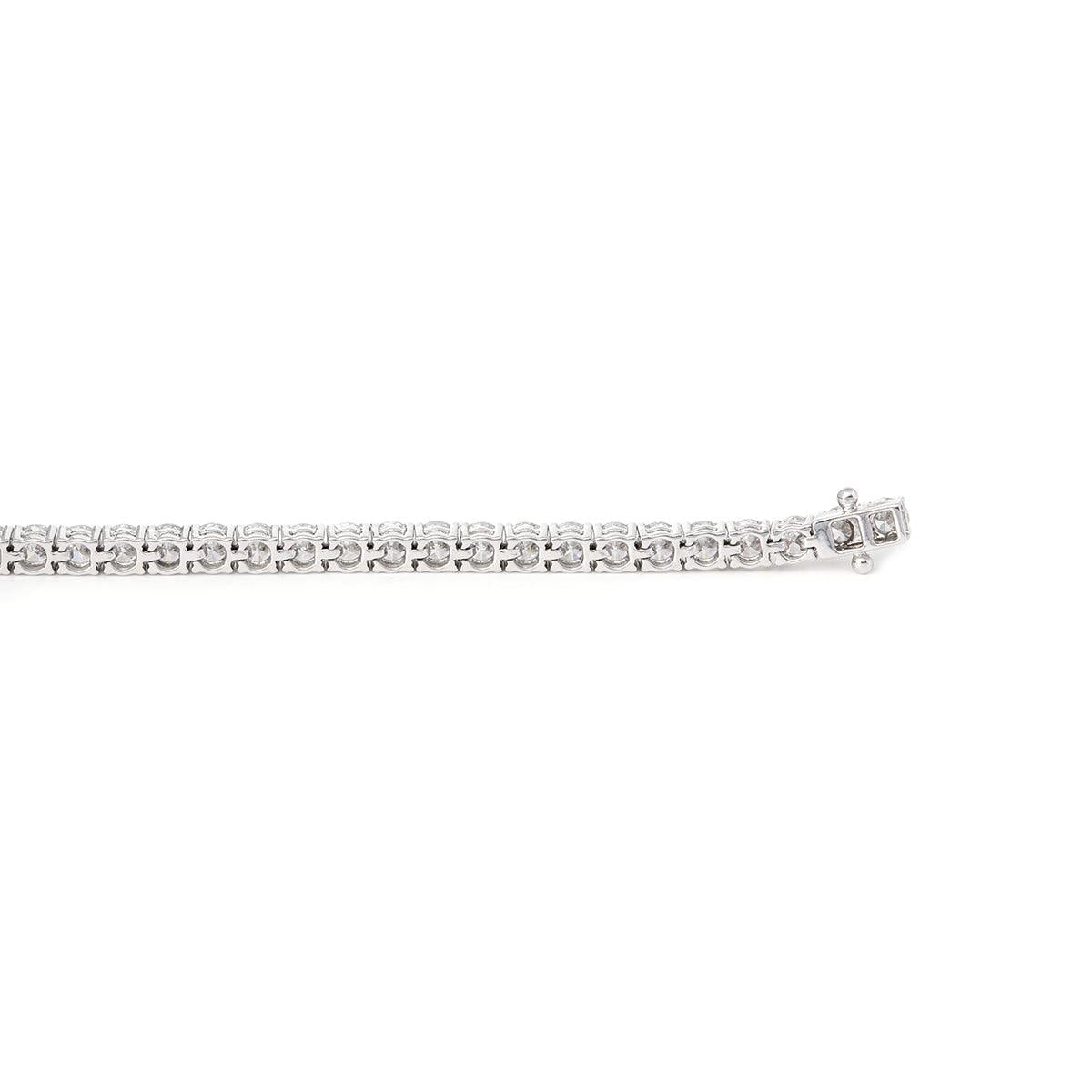 Bestselling 2.5mm lab-grown diamond round-cut tennis bracelet with four-prong setting, perfect for everyday casual wear.