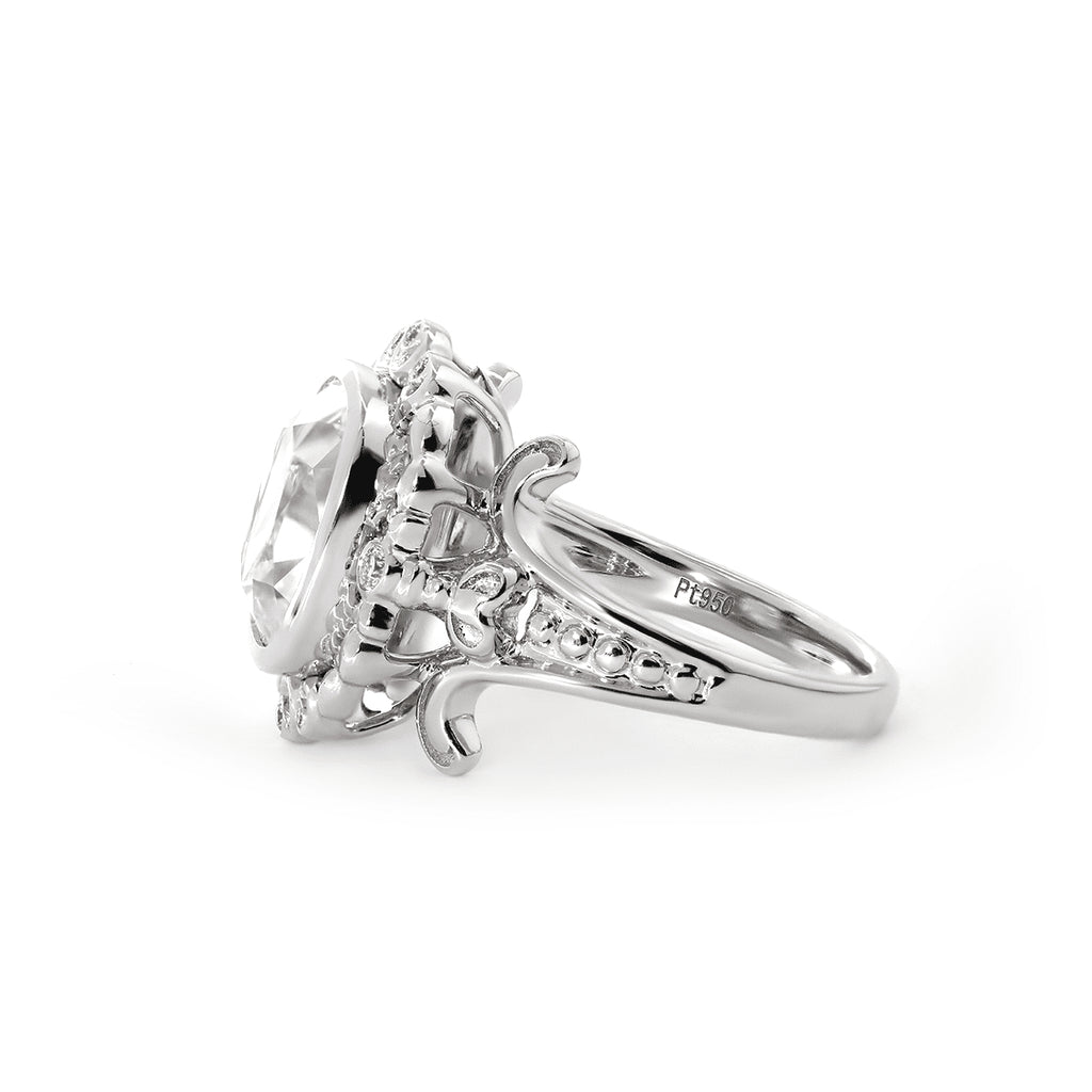 Timeless Antique Style Elongated Old Mine Cut Lab-Grown Diamond Openwork Ring