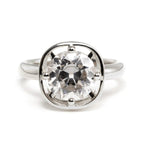 Antique Old Mine-Cut Diamond Vintage Solitaire Ring with Illusion Basket Setting