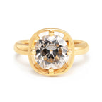 Antique Old Mine-Cut Diamond Vintage Solitaire Ring with Illusion Basket Setting
