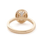 14K 18K Yellow Gold Oval Cut Lab Diamond Thousand Grain Basket Style Solitaire Ring