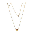 14K Yellow Gold Necklace with 2.5ct Heart Shaped Lab Diamond Pendant in Bezel Setting and Round Cross Chain