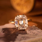 Antique diamond ring cut from old mines, 14k white gold, vintage cushion-cut diamond engagement ring, IGI certified vintage solitaire ring.