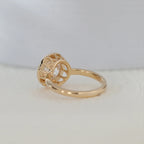 14K Yellow Gold Round Lab Diamond Bezel Crowm Basket Solitaire Ring