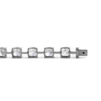 14k 24 ct tw Cushion Lab Diamond 4 Claw Prong Bakset Station Bracelet