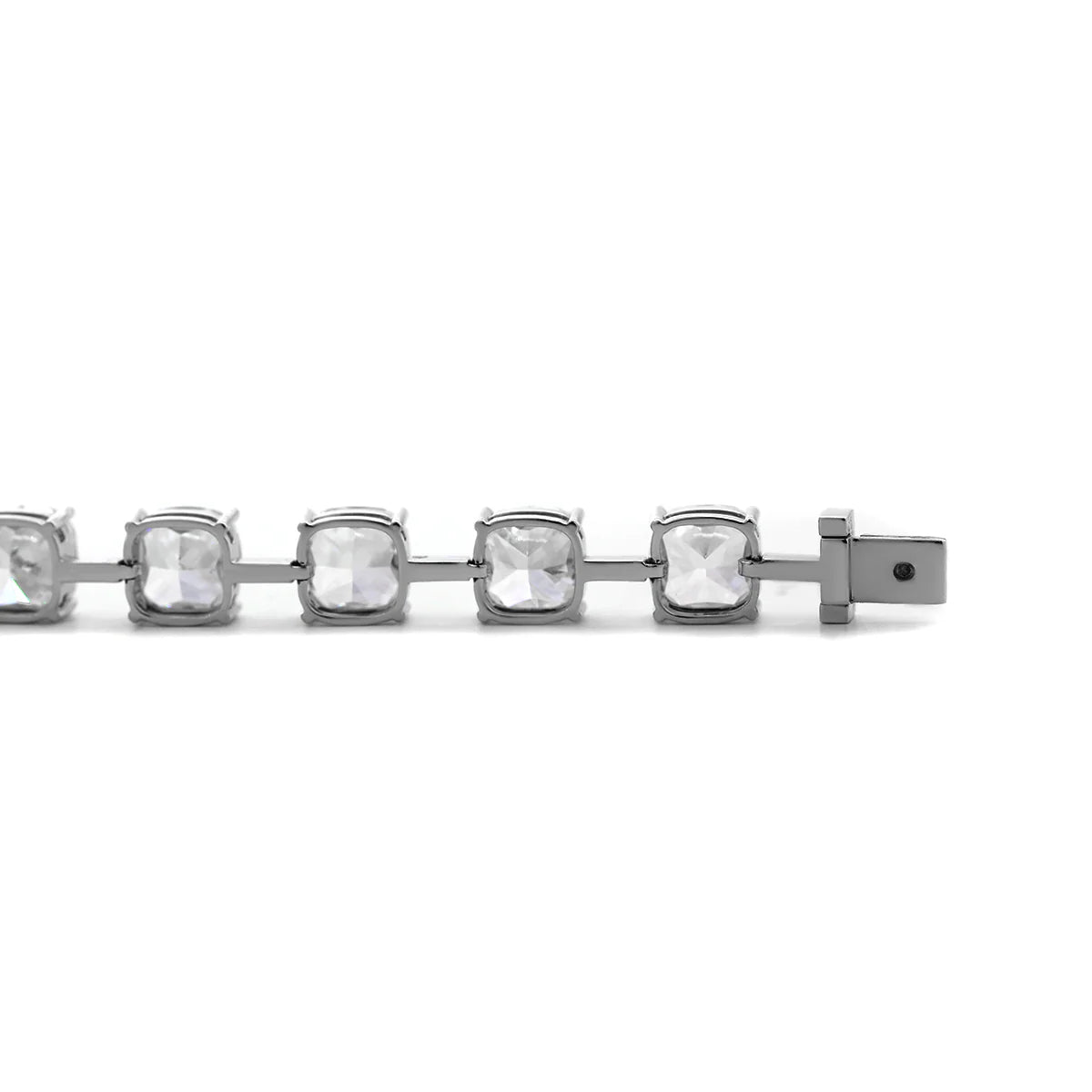 14k 24 ct tw Cushion Lab Diamond 4 Claw Prong Bakset Station Bracelet