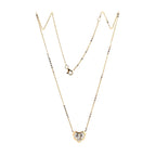 14K Yellow Gold Necklace with 2.5ct Heart Shaped Lab Diamond Pendant in Bezel Setting and Round Cross Chain