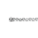 14k 18K White Gold Heart Shape Lab Diamond Bezel Tennis Bracelet