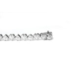 14k 18K White Gold Heart Shape Lab Diamond Bezel Tennis Bracelet