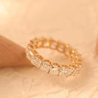 18K Yellow Gold Princess Cut Lab Diamond Eternity Band