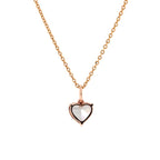 14K Rose Gold 1ct Heart Shaped Pink Lab Diamond Pendant with Corss Chain