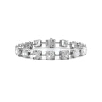 14k 24 ct tw Cushion Lab Diamond 4 Claw Prong Bakset Station Bracelet