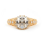 14K Yellow Gold 3.5ct Elongated Lab Diamond Antique-inspired Ring