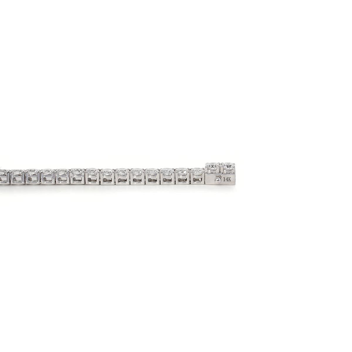 Bestselling 2.5mm lab-grown diamond round-cut tennis bracelet with four-prong setting, perfect for everyday casual wear.