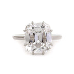 Antique diamond ring cut from old mines, 14k white gold, vintage cushion-cut diamond engagement ring, IGI certified vintage solitaire ring.