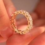 18K Yellow Gold Princess Cut Lab Diamond Eternity Band