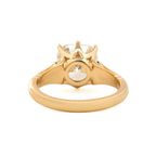 14K 18K Yellow Gold 3 Carat Old Mine Cut Lab Diamond 8 Prong Crown Basket Solitaire Ring
