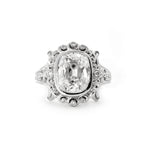 Timeless Antique Style Elongated Old Mine Cut Lab-Grown Diamond Openwork Ring