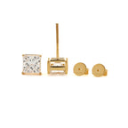 Custom 14k/18k gold princess-cut lab-grown diamond stud earrings