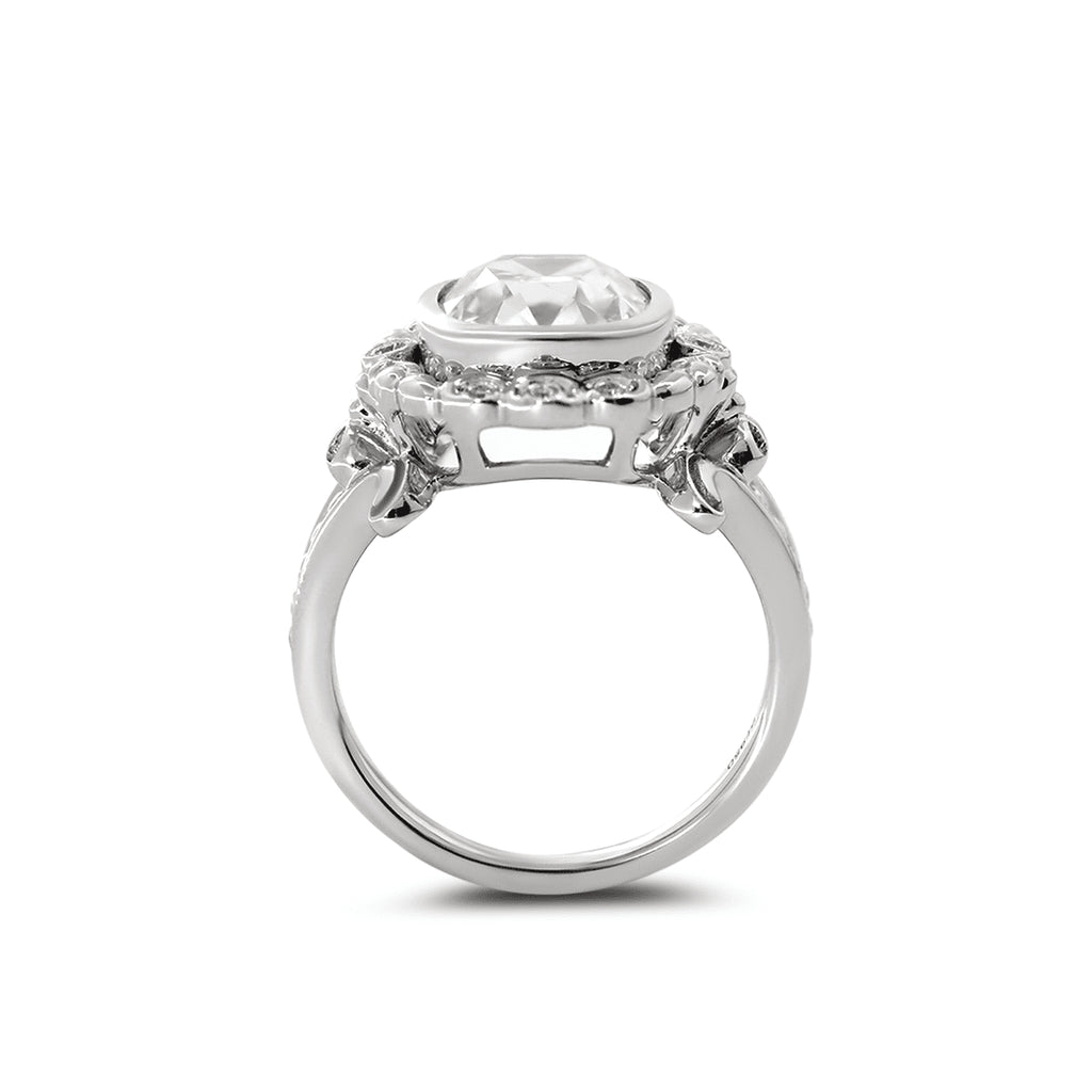 Timeless Antique Style Elongated Old Mine Cut Lab-Grown Diamond Openwork Ring