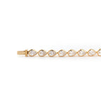 18K Yellow Gold Pear Shape Lab Diamond Bezel Tennis Bracelet