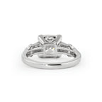Vintage art style old mine cut 3-carat lab-grown diamond three-stone ring